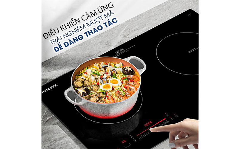 Bảng điều khiển của Bếp điện từ đôi Inverter Kalite KDI73