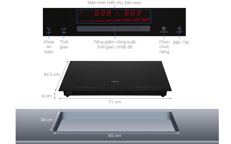 Bếp điện từ đôi Junger CEJ-201-II - Hàng chính hãng
