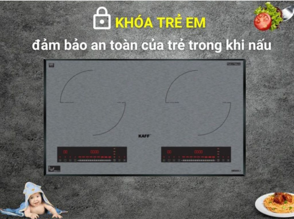 Bếp điên từ đôi Kaff KF-GT7003811 - Hàng chính hãng
