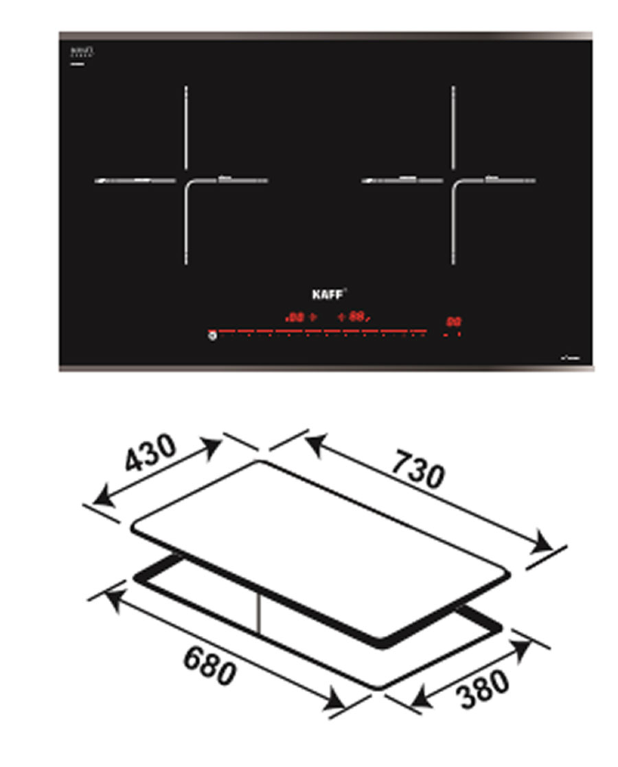 Bếp đôi điện từ Kaff KF-HID7348II (Made in Germany) - Hàng chính hãng
