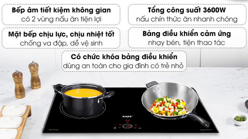 Bếp điện từ đôi Kaff KF-ROTE55 (Made in Germany) - Hàng chính hãng