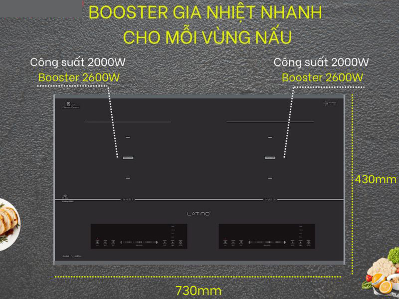 Bếp điện từ đôi Latino LT-333I Pro - Hàng chính hãng