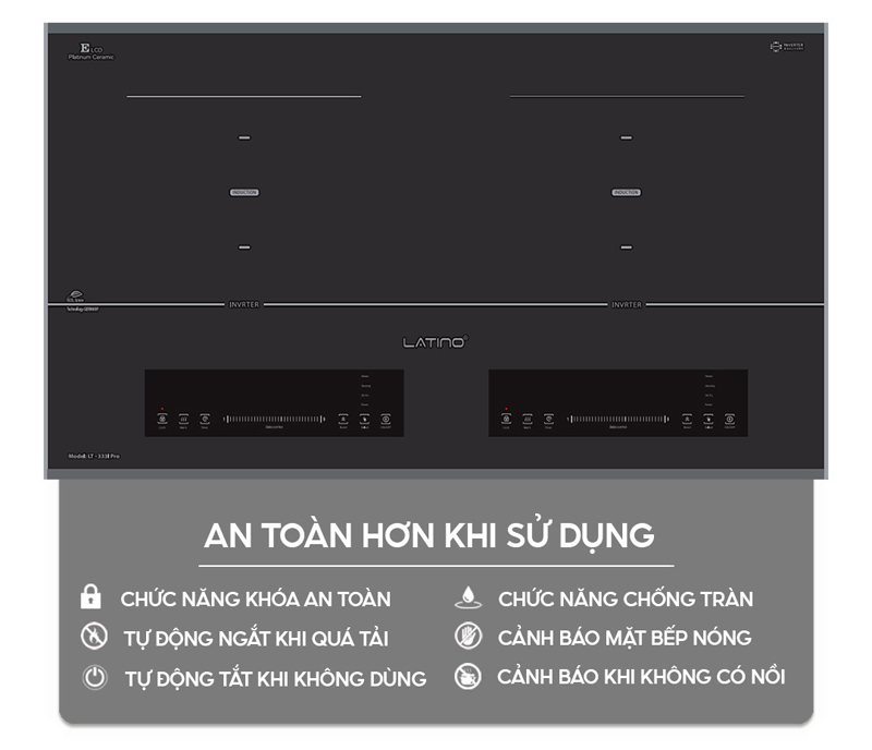Bếp điện từ đôi Latino LT-333I Pro - Hàng chính hãng
