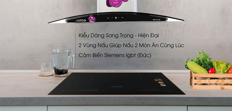 Bếp điện từ đôi Mutosi MI-92D - Hàng chính hãng