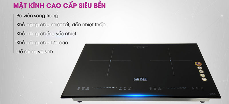 Bếp điện từ đôi Mutosi MI-95D - Hàng chính hãng