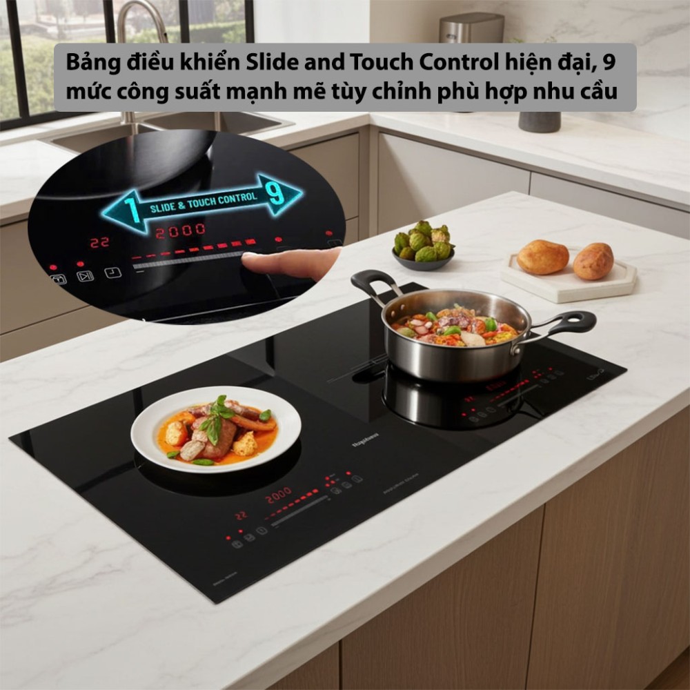 Bếp điện từ đôi Nagakawa NDI9191 - Hàng chính hãng