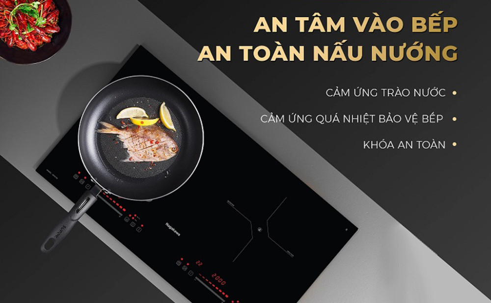 Bếp điện từ đôi Nagakawa NDI9195 - Hàng chính hãng