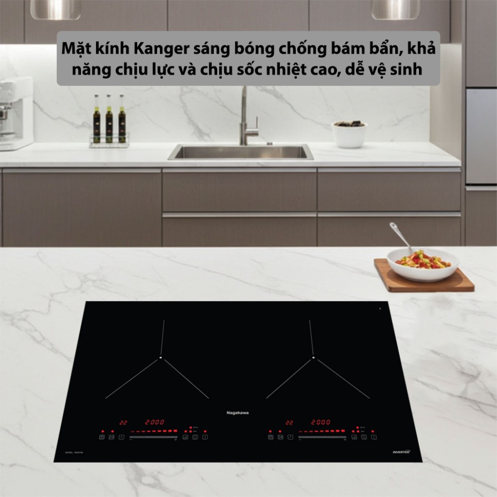Bếp điện từ đôi Nagakawa NDI9196 - Hàng chính hãng