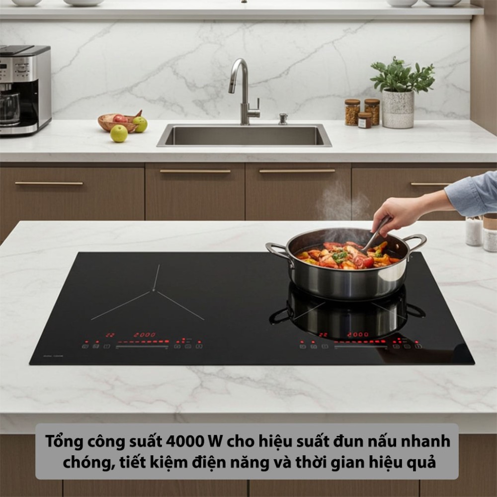 Bếp điện từ đôi Nagakawa NDI9196 - Hàng chính hãng