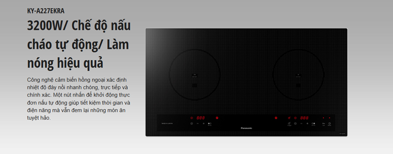 Bếp điện từ đôi Panasonic KY-A227EKRA - Hàng chính hãng