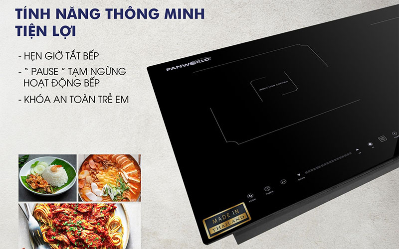 Tính năng thông minh của Bếp điện từ đôi Panworld PW-1922