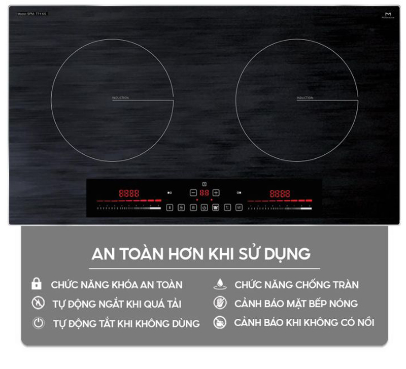 Bếp điện từ đôi Spelier SPM T71KS - Hàng chính hãng
