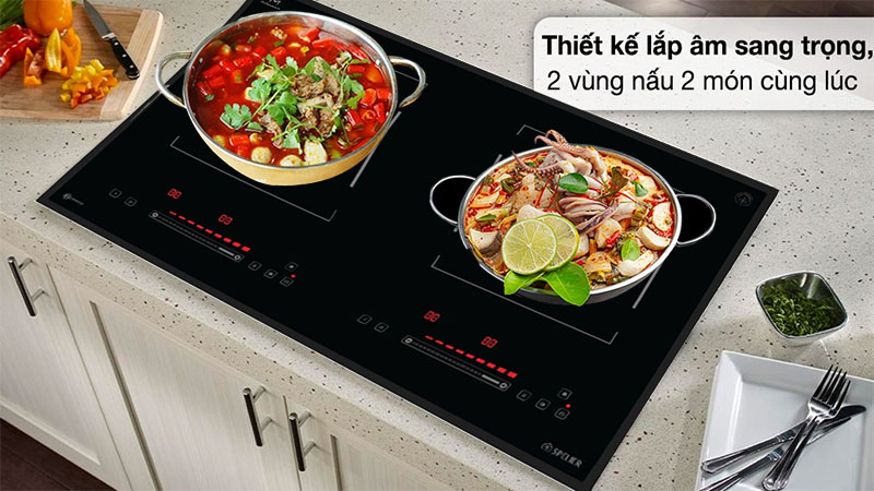 Bếp điện từ đôi Spelier STL-550S - Hàng chính hãng