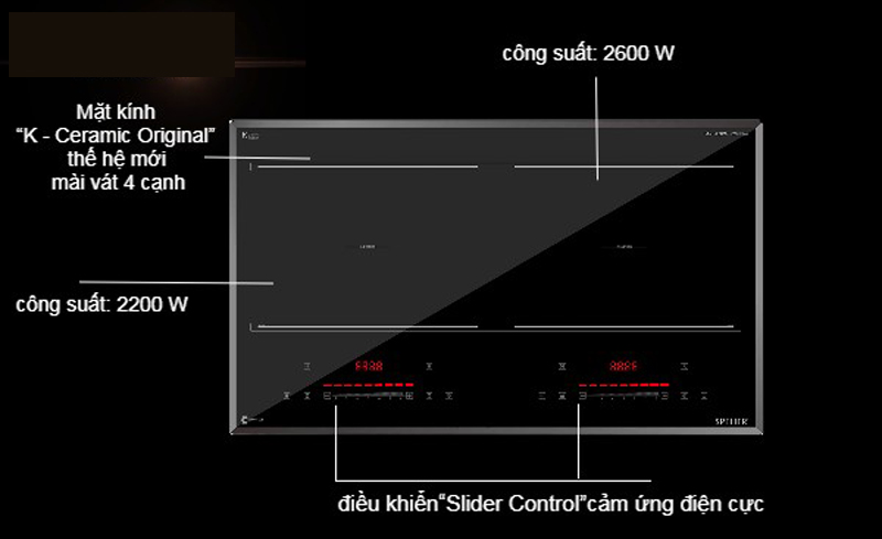 Bếp điện từ đôi Spelier SPM-929I PLUS - Hàng chính hãng
