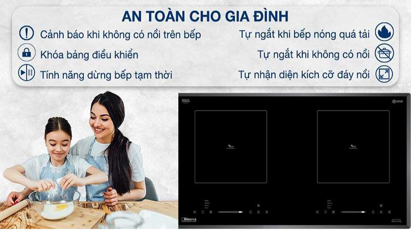 Bếp được trang bị nhiều chức năng thông minh