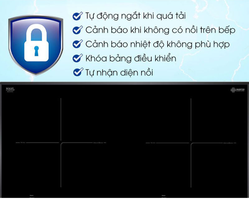 Bếp được trang bị nhiều tính năng thông minh