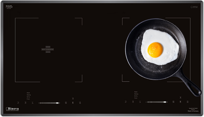 Bếp điện từ 2 vùng nấu, lắp âm bàn bếp sang trọng và hiện đại