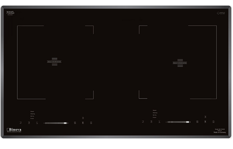 Sử dụng mặt kính Schott Ceran có khả năng chịu nhiệt lên đến 1000°C, kháng sốc 750°C