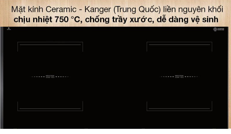 Mặt kính Kanger cao cấp vát 4 cạnh tinh tế, khả năng chịu lực và chịu sốc nhiệt