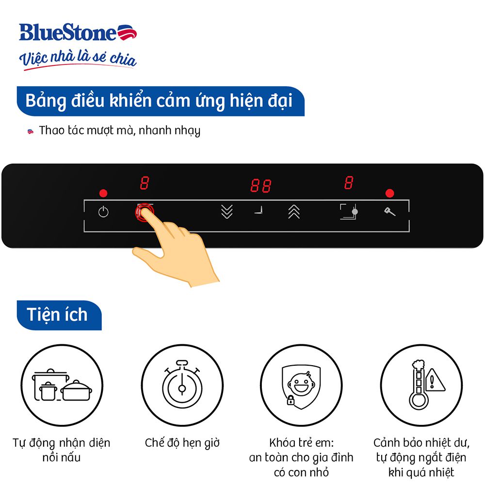 Bếp điện từ đôi Bluestone IC-6833 - Hàng chính hãng