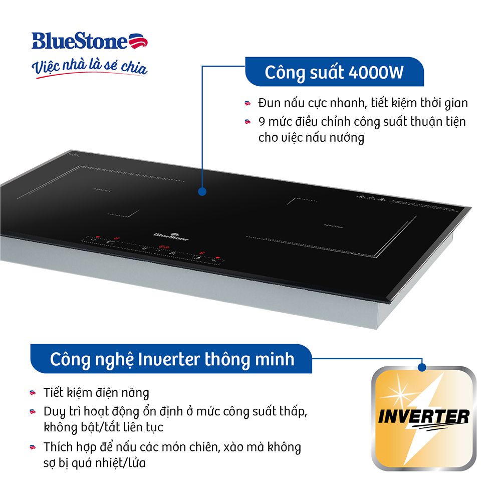 Bếp điện từ đôi Bluestone IC-6833 - Hàng chính hãng