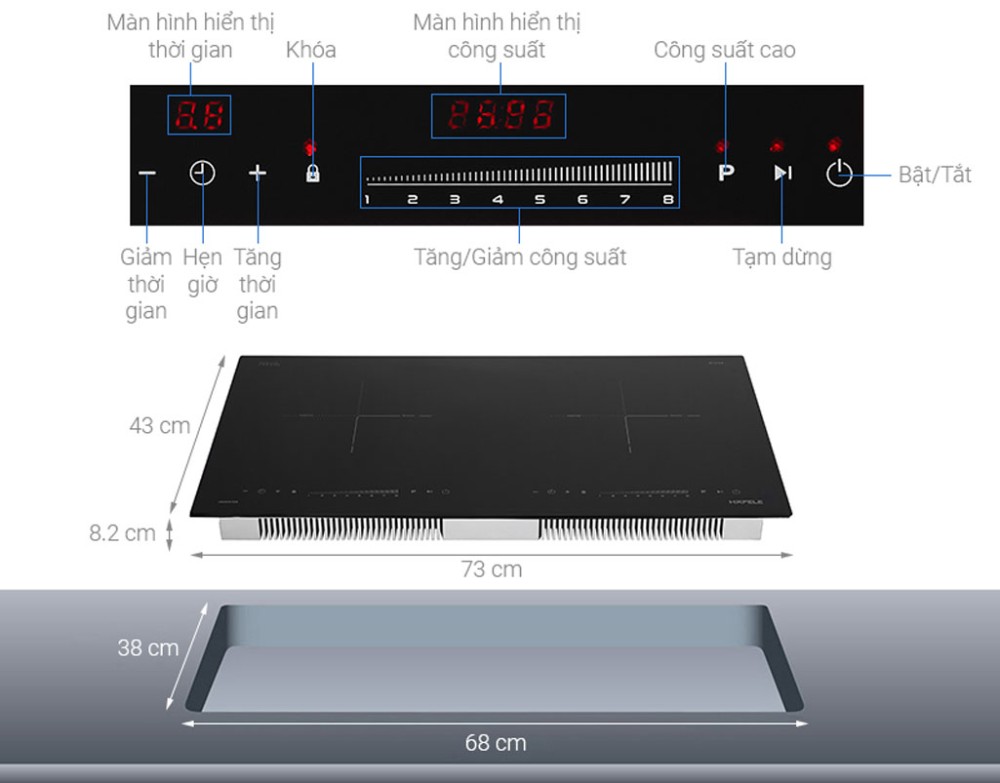 Bếp điện từ đôi Hafele HC-I2732A (536.61.726)
