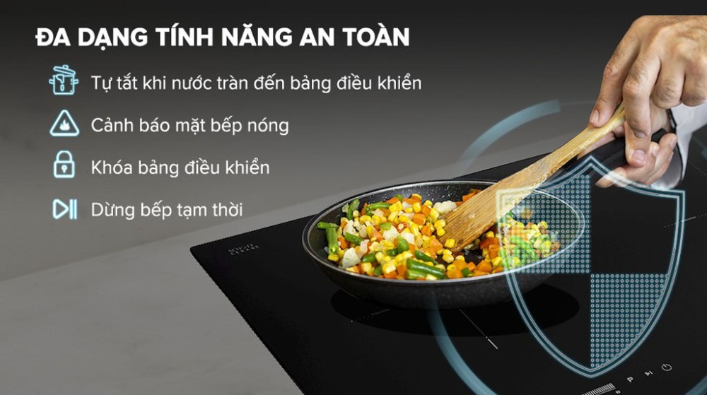 Bếp được trang bị nhiều tính năng an toàn cho người dùng