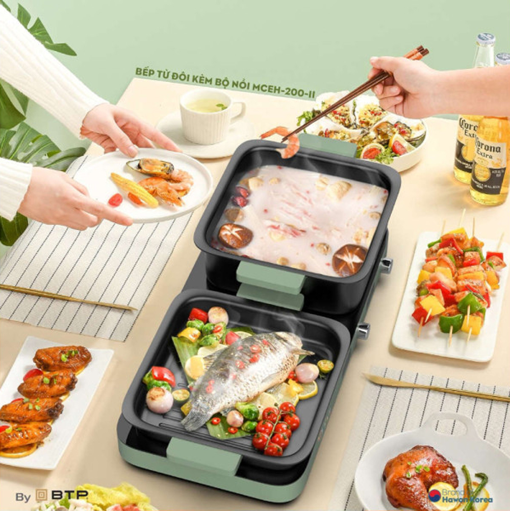 Bếp điện từ đôi Hawonkoo MCEH-200-II-GE - Hàng chính hãng