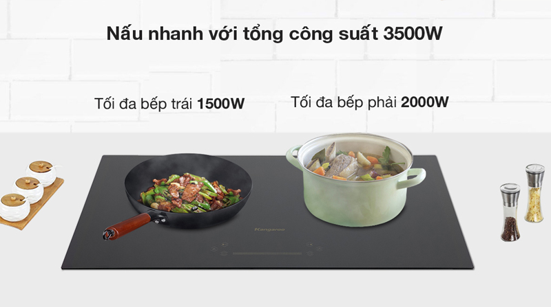 Thiết kế 2 bếp nấu có công suất 3500W