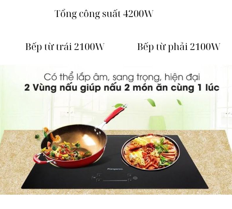 Bếp điện từ đôi Kangaroo KG868I - Hàng chính hãng