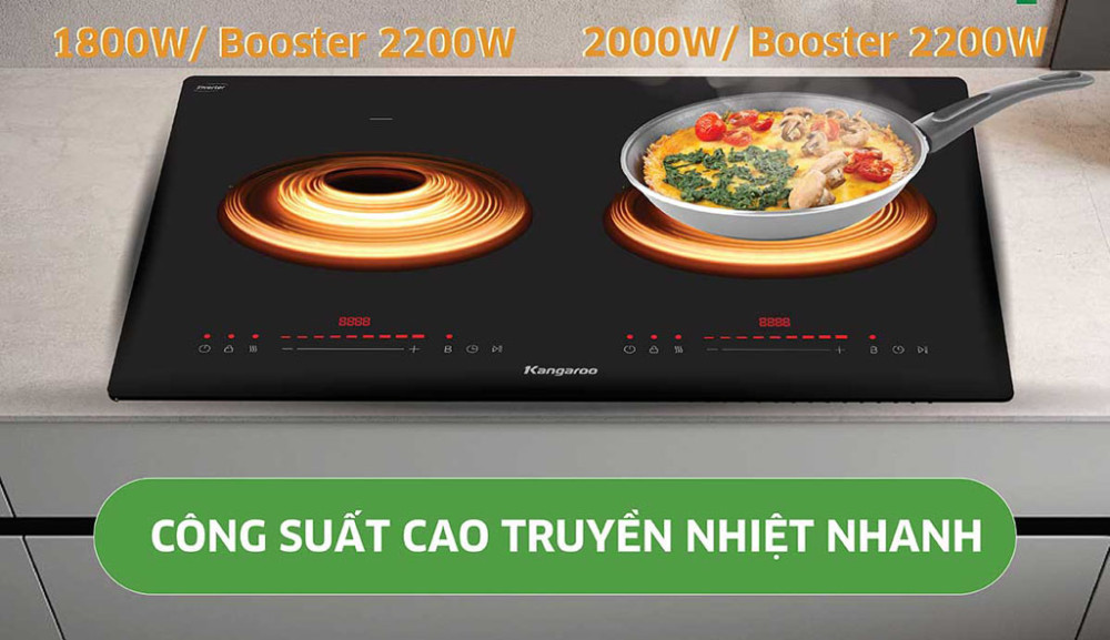 Bếp điện từ đôi Kangaroo KGIC44D1C - Hàng chính hãng