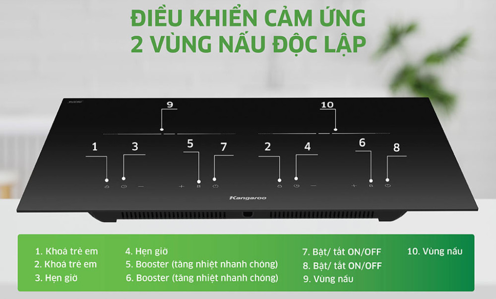 Bảng điều khiển cảm ứng độc lập, thao tác dễ dàng