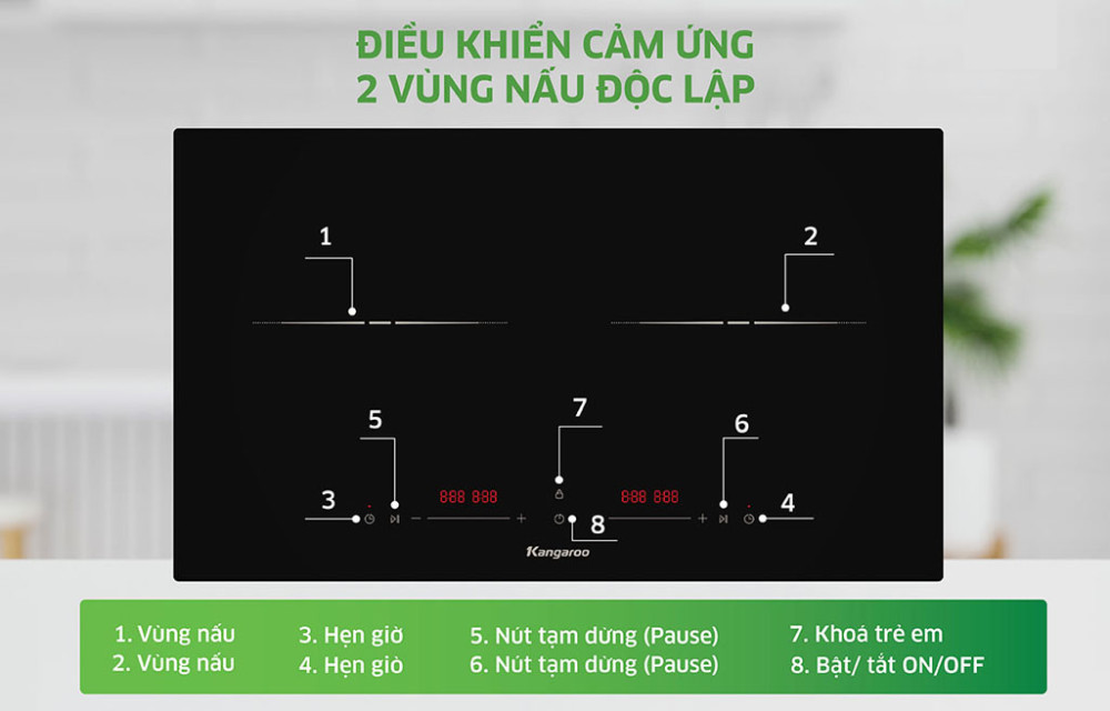 Bếp điện từ đôi Kangaroo KGIC38D1C - Hàng chính hãng
