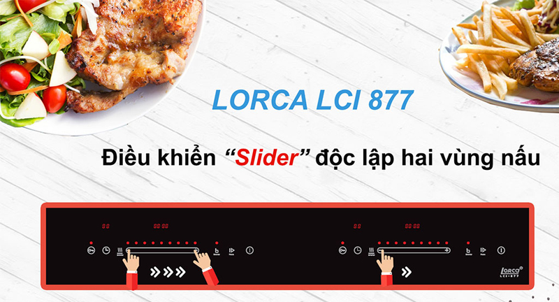 Bếp điện từ đôi Lorca LCI-877 - Hàng chính hãng