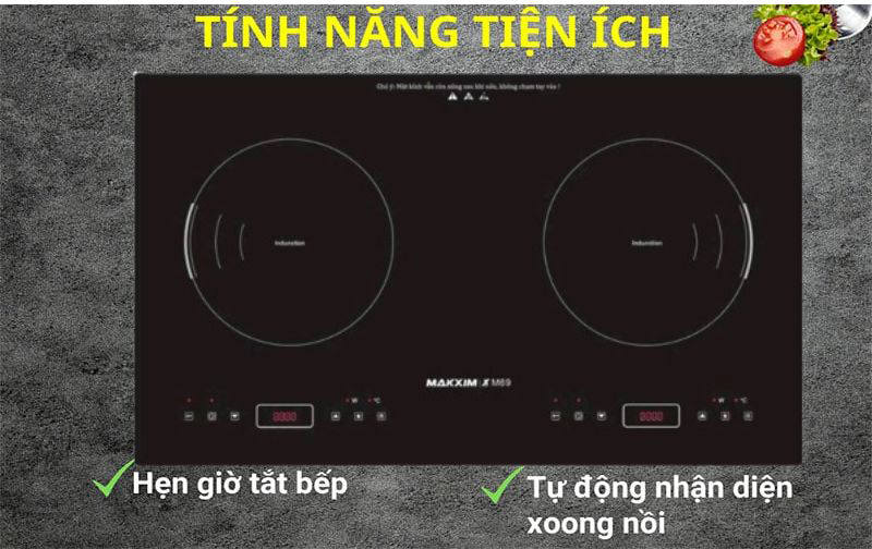 Bếp điện từ đôi Makxim XSMART-M69 - Hàng chính hãng