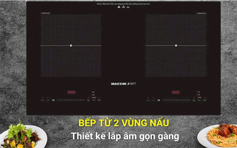 Bếp điện từ đôi Makxim XSMART M77 - Hàng chính hãng