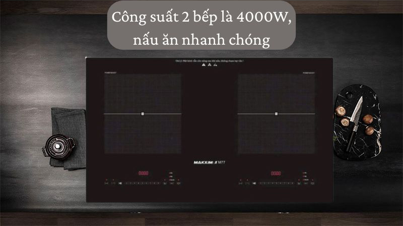 Bếp điện từ đôi Makxim XSMART M77 - Hàng chính hãng