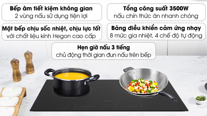 Bếp điện từ đôi Midea MC-ID 3523 - Hàng chính hãng