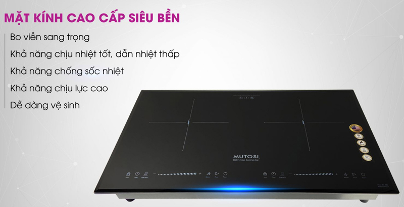 Bếp điện từ đôi Mutosi MI-1216K - Hàng chính hãng