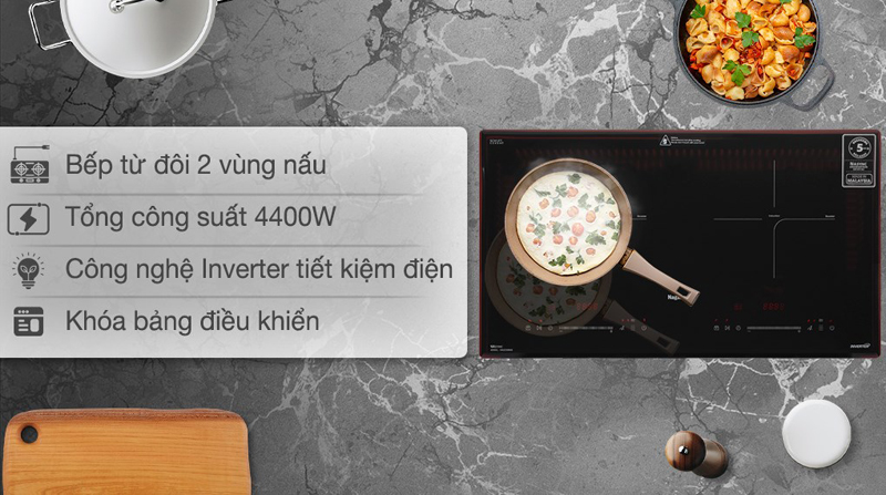 Bếp đôi điện từ Nagakawa NK2C08MS - Hàng chính hãng