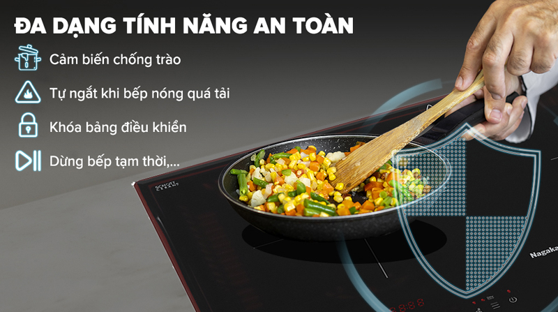 Bếp đôi điện từ Nagakawa NK2C08MS - Hàng chính hãng