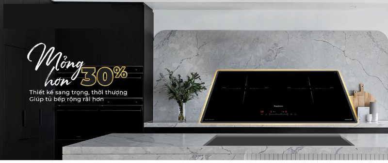 Bếp điện từ đôi Nagakawa UltraSlim NK2C22MB - Hàng chính hãng