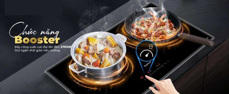 Bếp điện từ đôi Nagakawa UltraSlim NK2C22MB - Hàng chính hãng