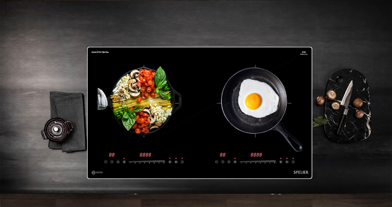 2 bếp nấu với tổng công suất 4400W, nấu ăn nhanh chóng