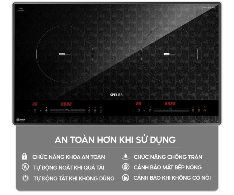 Bếp điện từ đôi Spelier SPM-736K - Hàng chính hãng