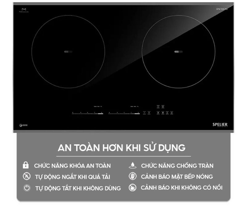 Bếp điện từ đôi Spelier SPM T05 PRO - Hàng chính hãng