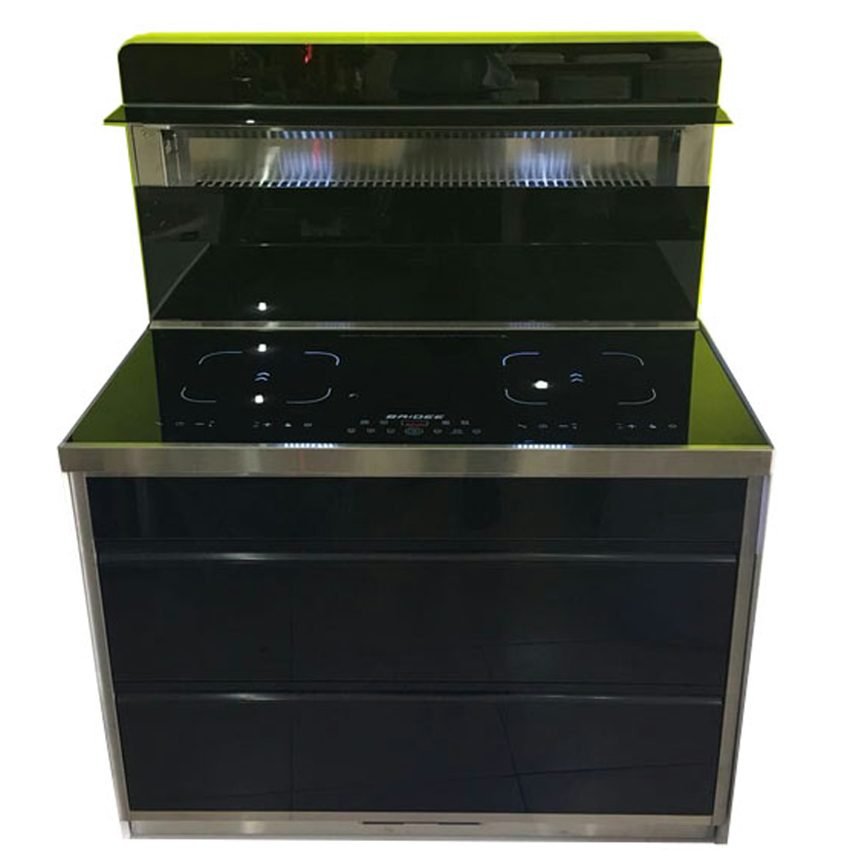Bếp điện từ đôi tích hợp hút mùi Baidee DA12-900