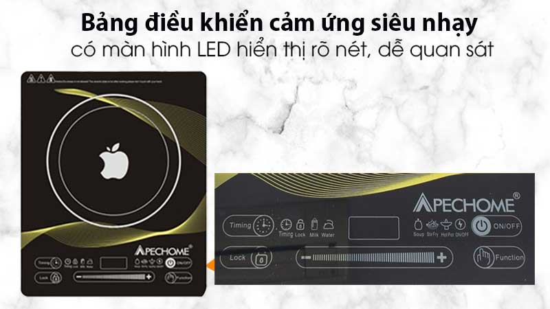 Bảng điều khiển của Bếp điện từ đơn Apechome APH-BT2020
