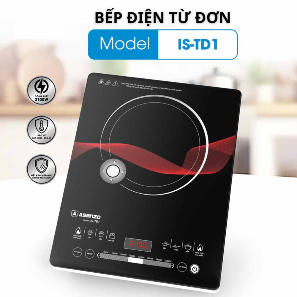 Bếp điện từ đơn Asanzo IS-TD1 - Hàng chính hãng