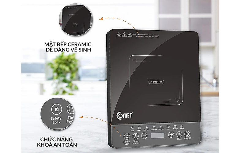 Mặt bếp của Bếp điện từ đơn Comet CM5415